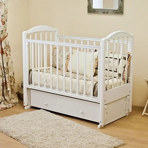 Кровать детская Красная звезда С 582 Регина резьба №1, белый (Красная звезда, КЗ-C582_белый)