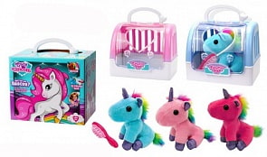 Мягка игрушка - Единорог в переноске с расческой (Junfa, DR5010)