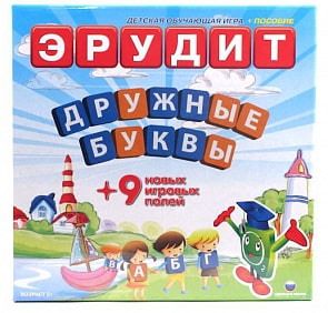 Настольная игра - Эрудит дружные буквы, 9 полей (Биплант, 10006)