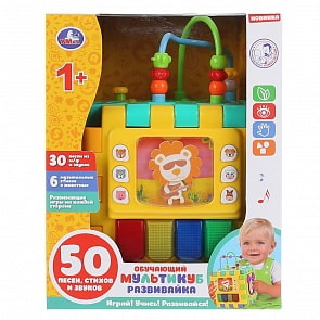 Обучающий Мультикуб, 11 песен из м/ф, 6 музыкальных стихов о животных, подвижные элементы (Умка, 2850-R)