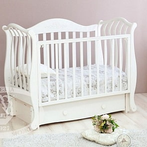 Кровать детская Красная Звезда С 757 Юлиана, резьба №8,  №10 Птички, белый (Красная Звезда, КЗ-С757_белый)