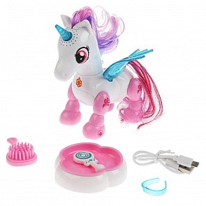 Лошадь на аккумуляторе, свет + звук, usb зарядка, разные цвета (1905B060) (ассортимент)