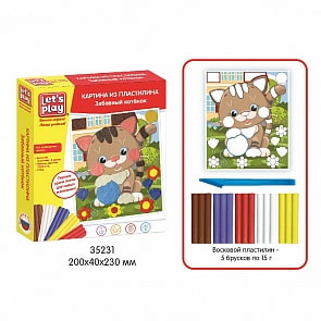 Картина из пластилина - Забавный котенок (ТМ Let`s play, 35231)