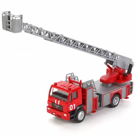 Пожарная машина с аксессуарами, 15 см, металлическая 