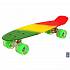 171208 Скейтборд Classic 26"YWHJ-28 со светящимися колесами, цвет зеленый/оранжевый/красный  - миниатюра №1