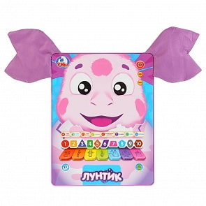 Сенсорный планшет Лунтик, 10 режимов, учим цифры/формы/цвета, 5 историй и песен (Умка, HX82015-R44)