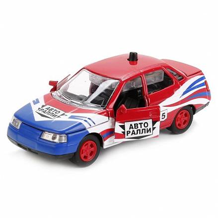 Инерционная металлическая машина Lada 2110 - Авторалли, звук 1:43 