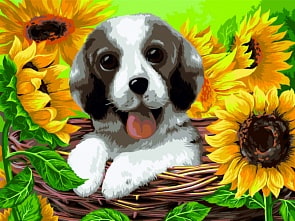 Рисование по номерам на холсте – Счастье в корзинке, 40 х 50 (Фабрика Творчества, S050)