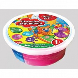Шариковый пластилин – мелкозерный, 4 цвета (MultiArt, 1044F-PDsim) - миниатюра