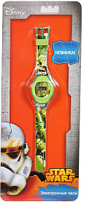 Часы наручные электронные StarWars «Звёздные Войны» Yoda, Йода (Disney, SW34557-Зел)
