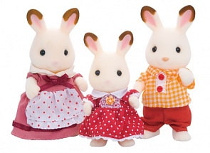 Семья Шоколадных кроликов из серии Sylvanian Families, 3 фигурки (Epoch, 5304)