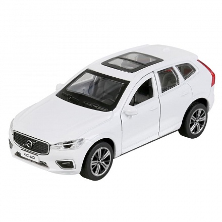 Внедорожник Volvo XC60 R-desing, инерционный, открываются двери, белый, 12 см 