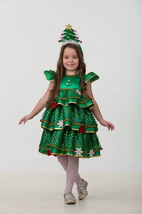 Карнавальный костюм для девочек - Елочка-Малышка, размер 110-56 