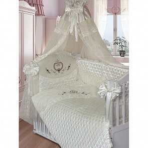 Комплект в кроватку – Эстель, 8 предметов, бежевый (Золотой Гусь, 1523-z)