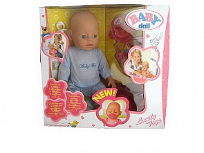 Пупс Baby Dolls, 43 см с аксессуарами, пьет и писает, закрывает глаза (B689657)