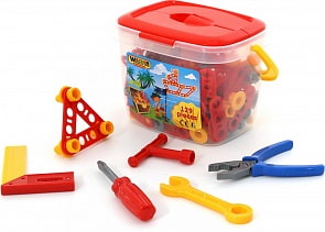 Набор инструментов №2, 129 элементов в ведёрке (Полесье, п-47168)