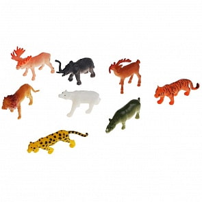 Фигурки из пластизоля Дикие животные 6 см, 8 шт (Играем Вместе, T01-1) (ассортимент)