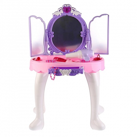 Набор игровой - Туалетный столик для девочек, на батарейках, свет и звук, с зеркалом 