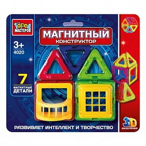 Конструктор магнитный, 7 деталей (Город мастеров, DT-4020-Rsim)