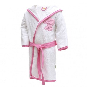 Халат махровый серии Kidboo Elephants, 100% хлопок, размер 1, Pink (Kidboo, 00-0013625 Pink размер 1)
