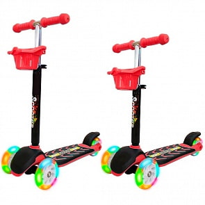 Самокат со светящимися колесами - Midi Orion, красный (Orion, 6865rt)