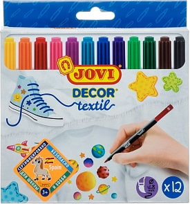 Фломастеры для ткани, 12 цветов (Jovi, 1410B)