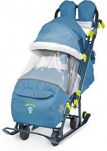 Коляска комбинированная - Ника детям, в джинсовом стиле, цвет синий (Ника, НД7-3-1sim)