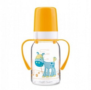 Бутылочка тритановая Cheerful animals с ручками с силиконовой соской, 120 мл, 3+, лошадка (Canpol babies, 11/823_250930062)
