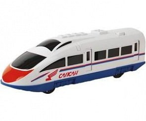 Скоростной поезд Сапсан РЖД пластиковый, инерционный, свет+звук (Технопарк, FT5683)