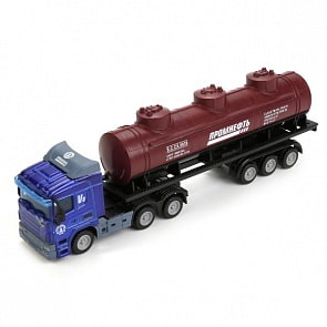 Тягач с прицепом, 20 см, подвижные элементы, металлический (Технопарк, 1804-1CD-R) (ассортимент)