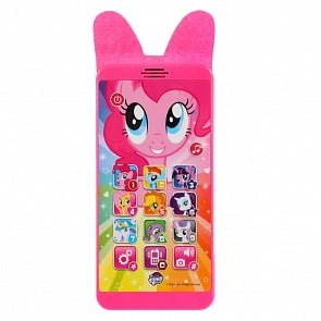Обучающий телефон с 10 песнями из мультика My Little Pony, учим цифры/формы/цвета, загадки (Умка, HX2501-R46)