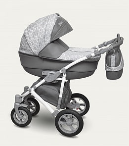 Детская коляска Camarelo Vision 2 в 1, серая с цветами (Camarelo, Vis_1)