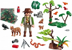 Конструктор Wild Life - В поисках приключений: Семья Рысей с кинооператором (Playmobil, 5561pm) - миниатюра