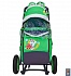 Санки-коляска Snow Galaxy - City-1-1 - Серый Зайка, цвет зеленый на больших надувных колесах, сумка, варежки  - миниатюра №3
