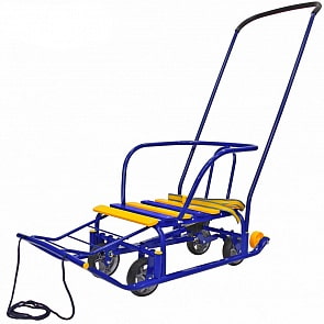 Снегомобиль на колесах, педальный принцип, цвет реек – синий (RT, 5086RT)