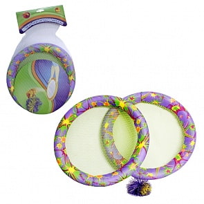 Набор для игры с мячом, 2 круглые мягкие ракетки, мяч (1Toy, Т59921)