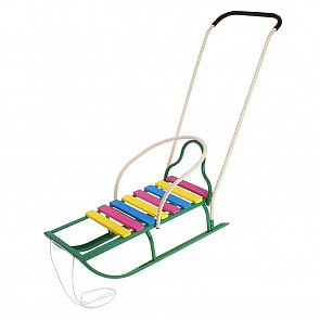 Санки - Вятские-4, зеленые, съемный толкатель (ТД Усть-Люга, 82373)