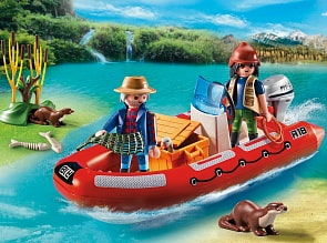 Игровой набор - В поисках приключений: Лодка с браконьерами (Playmobil, 5559pm)
