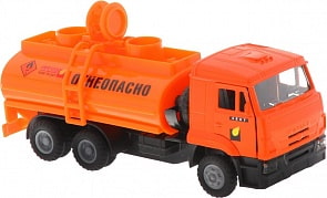 Бензовоз КАМАЗ, инерционный, свет, звук, 1:43 (Технопарк, CT12-457-5WB)