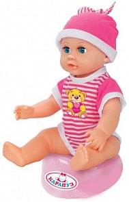 Интерактивный пупс Карапуз 25 см, 3 функции, свет и звук (Карапуз, YL1706A-RU (24sim)