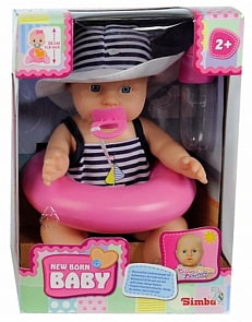Кукла пупс в купальном костюме и с аксессуарами, 3 вида (Simba, 5033004)