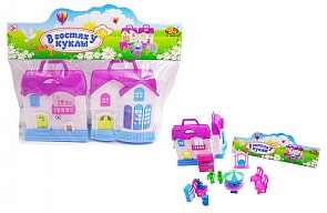 Игровой набор – Дом из серии - В гостях у куклы, с мебелью и человечками (ABtoys, PT-00476)