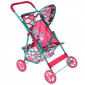 Коляска-книжка металлическая, колёса 4 по 11 см резиновые, корзина, резиновая ручка (Карапуз, 63AEM-20-MLP)