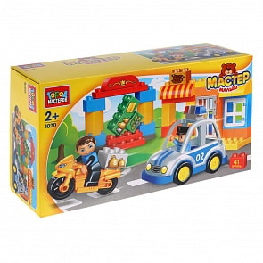 Конструктор - Большие кубики: Полицейская погоня, 41 деталь (Город мастеров, GK-1020-R)