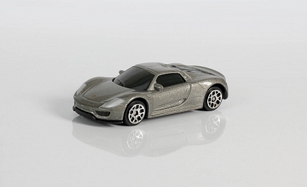 Металлическая машина - Porsche 918 Spyder, 1:64, серый 