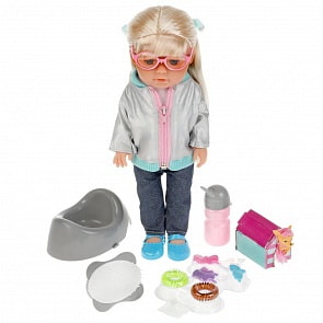 Кукла озвученная Полина с питомцем 35 см песня АБВГДЙКА пьет писает с аксессуарами (Карапуз, Y35SBB-EN-35577)