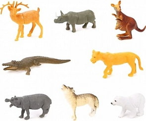 Набор диких животных - Jungle animal, 8,5 см, 8 штук (Наша Игрушка, 2A008-2) (ассортимент)