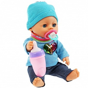 Интерактивный пупс – Полина, пьет, писает, 50 звуков, с аксессуарами, 30 см (Карапуз, Y30DP-HDS-34676)