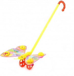 Каталка Бабочка, разные цвета (Наша игрушка, 865-20) (ассортимент)