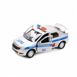 Полиция Renault Logan 12 см - металлическая инерционная машина (Технопарк, LOGAN-P) - миниатюра